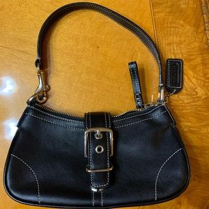 COACH Vintage Black Leather Demi  Bag